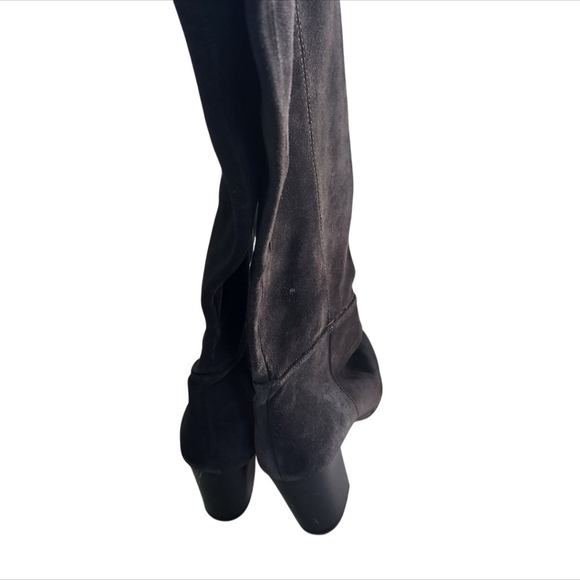 Sam Edelman Caprise Gray Suede Pull On Heeled Knee High Boots Size 8.5M - Picture 7 of 13